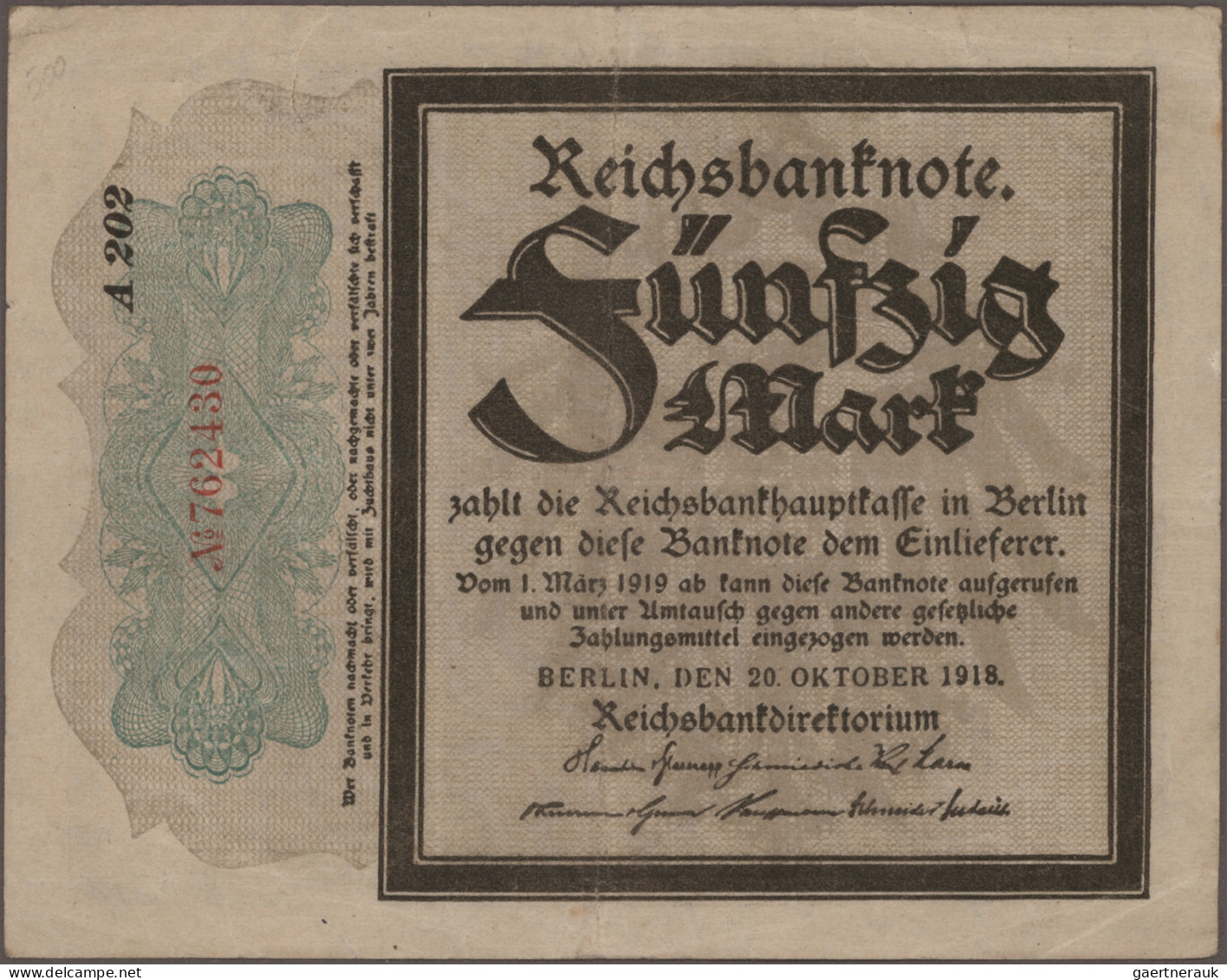 Deutschland - Deutsches Reich bis 1945: Schachtel mit 279 Banknoten, Ausgaben 1.