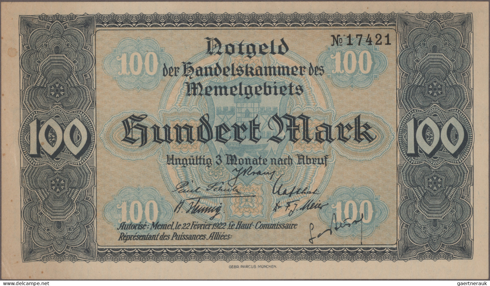 Deutschland - Nebengebiete Deutsches Reich: Memel, Notgeld Der Handelskammer, Se - Altri & Non Classificati