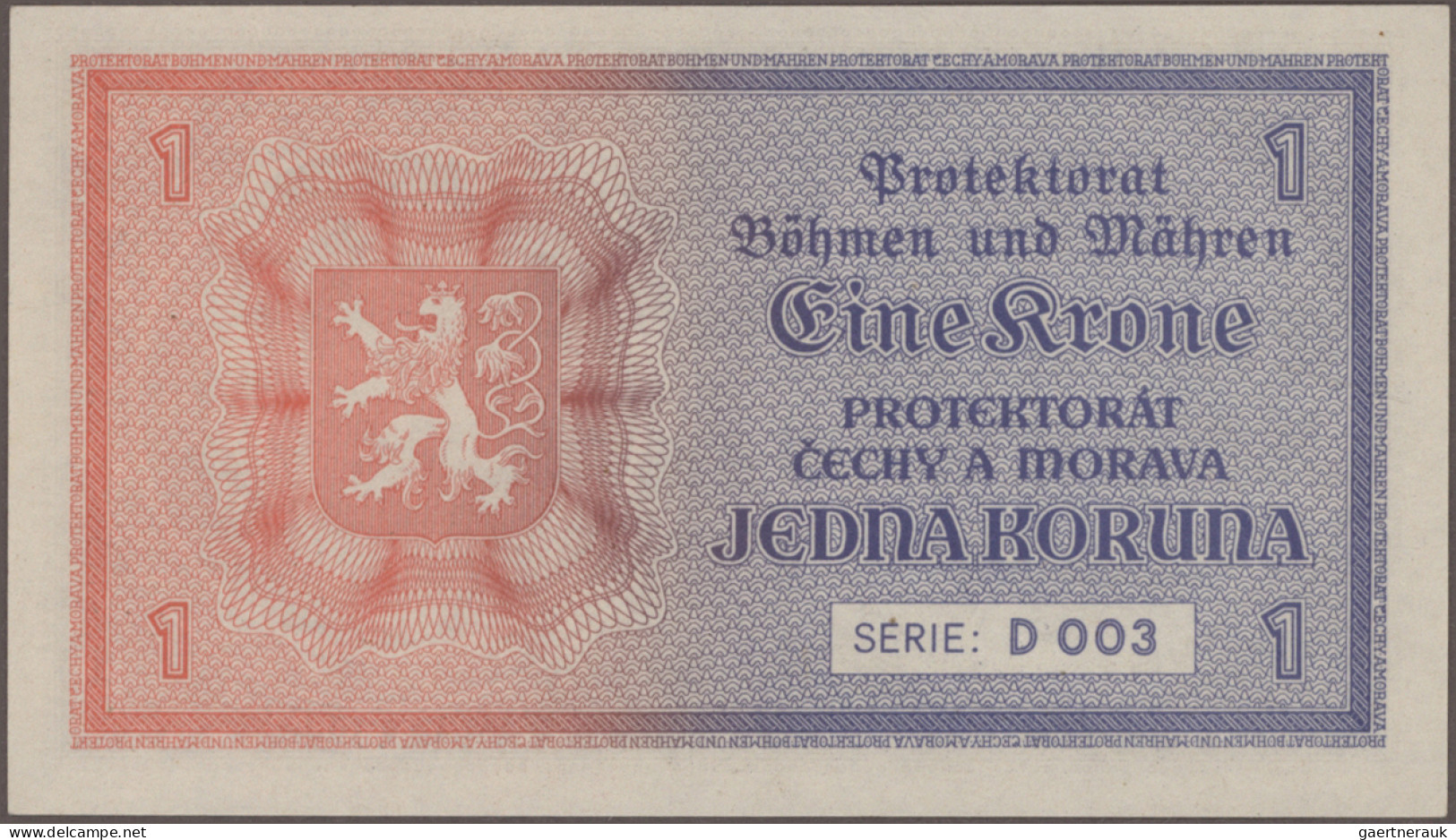 Deutschland - Nebengebiete Deutsches Reich: Nationalbank für Böhmen und Mähren,