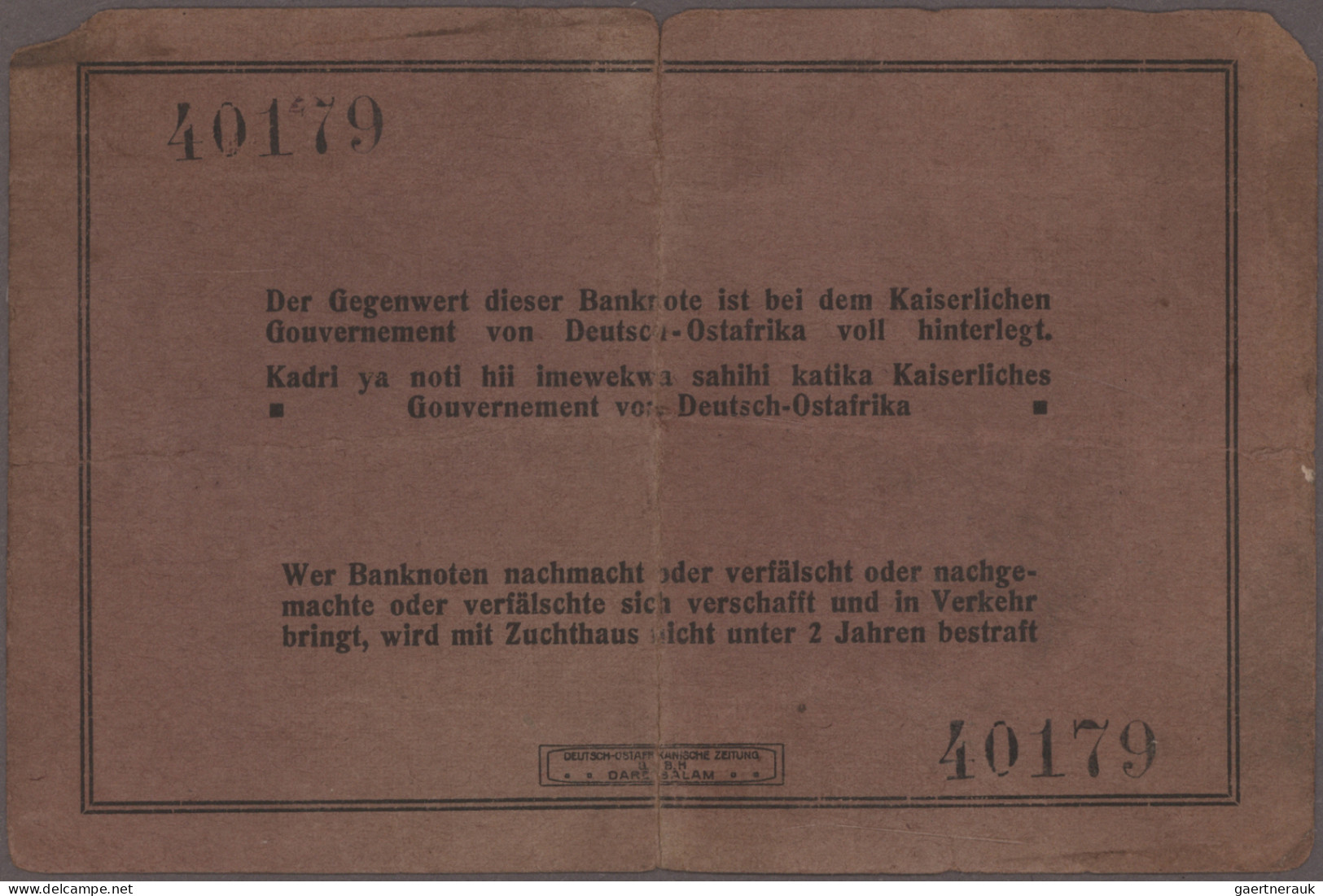 Deutschland - Kolonien: Deutsch-Ostafrikanische Bank, Serien 1905-1916, Lot Mit - Altri & Non Classificati