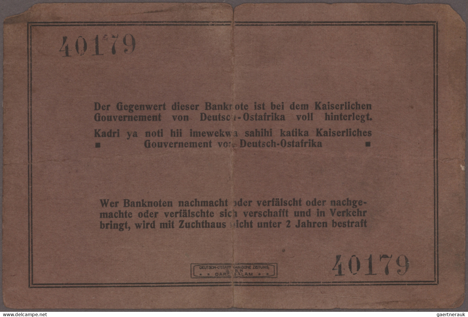 Deutschland - Kolonien: Deutsch-Ostafrikanische Bank, Serien 1905-1916, Lot Mit - Other & Unclassified