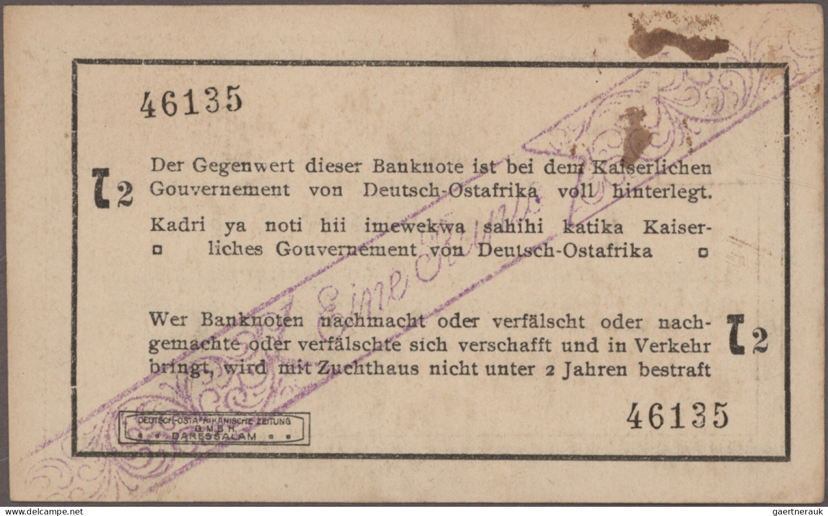 Deutschland - Kolonien: Deutsch-Ostafrikanische Bank, Serien 1905-1916, Lot mit