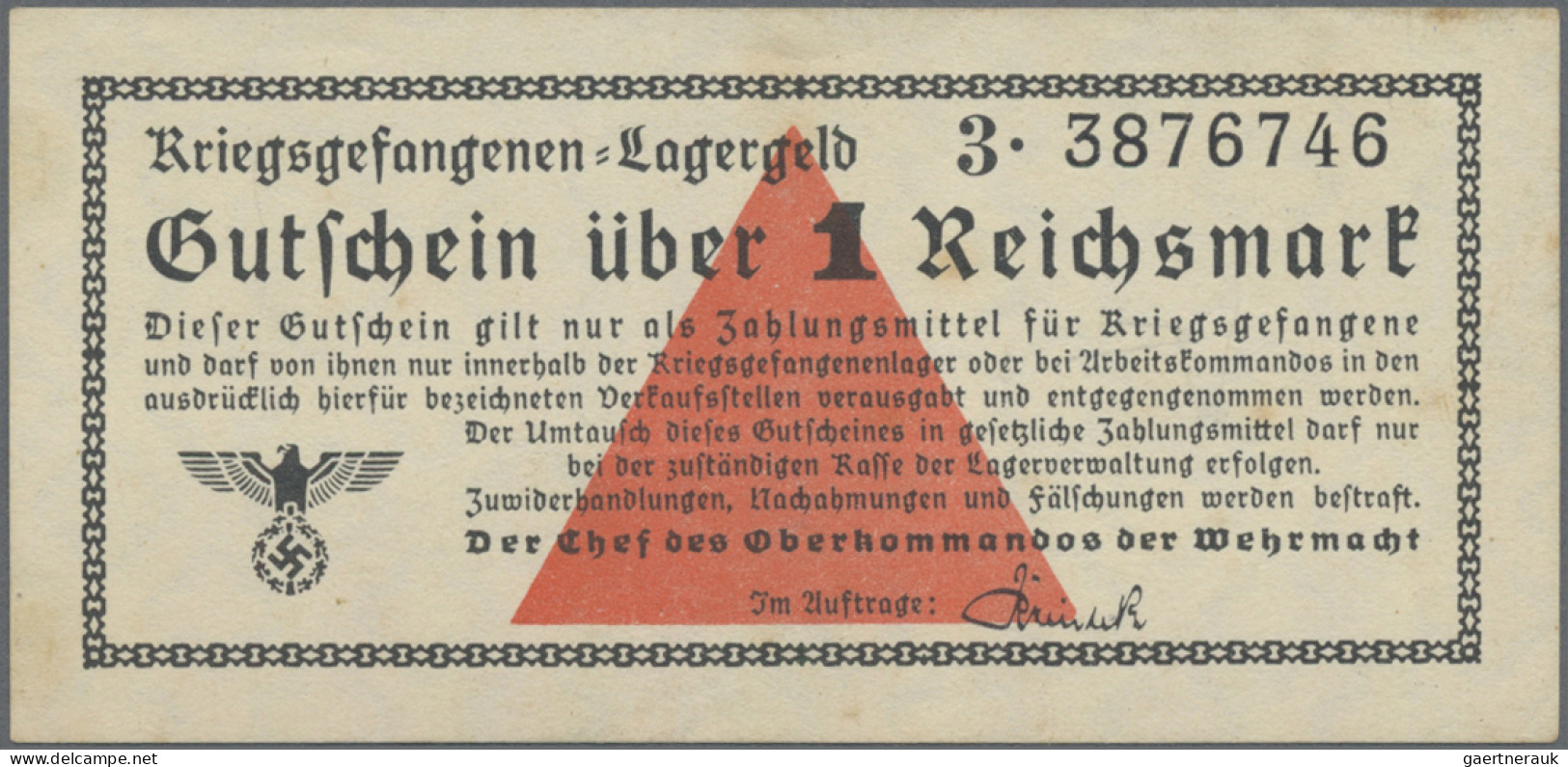 Deutschland - Konzentrations- Und Kriegsgefangenenlager: Lot Lagergeld O.D.(1939 - Other & Unclassified