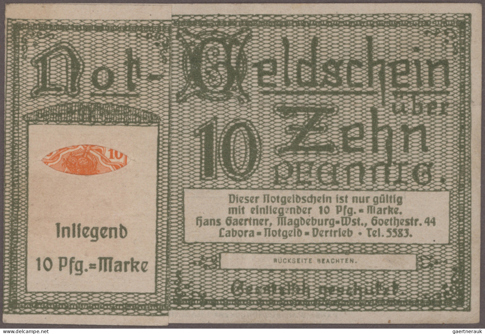 Deutschland - Briefmarkennotgeld: 4 Ausgaben, dabei Köln, Carl Grave (Kjölby Rek