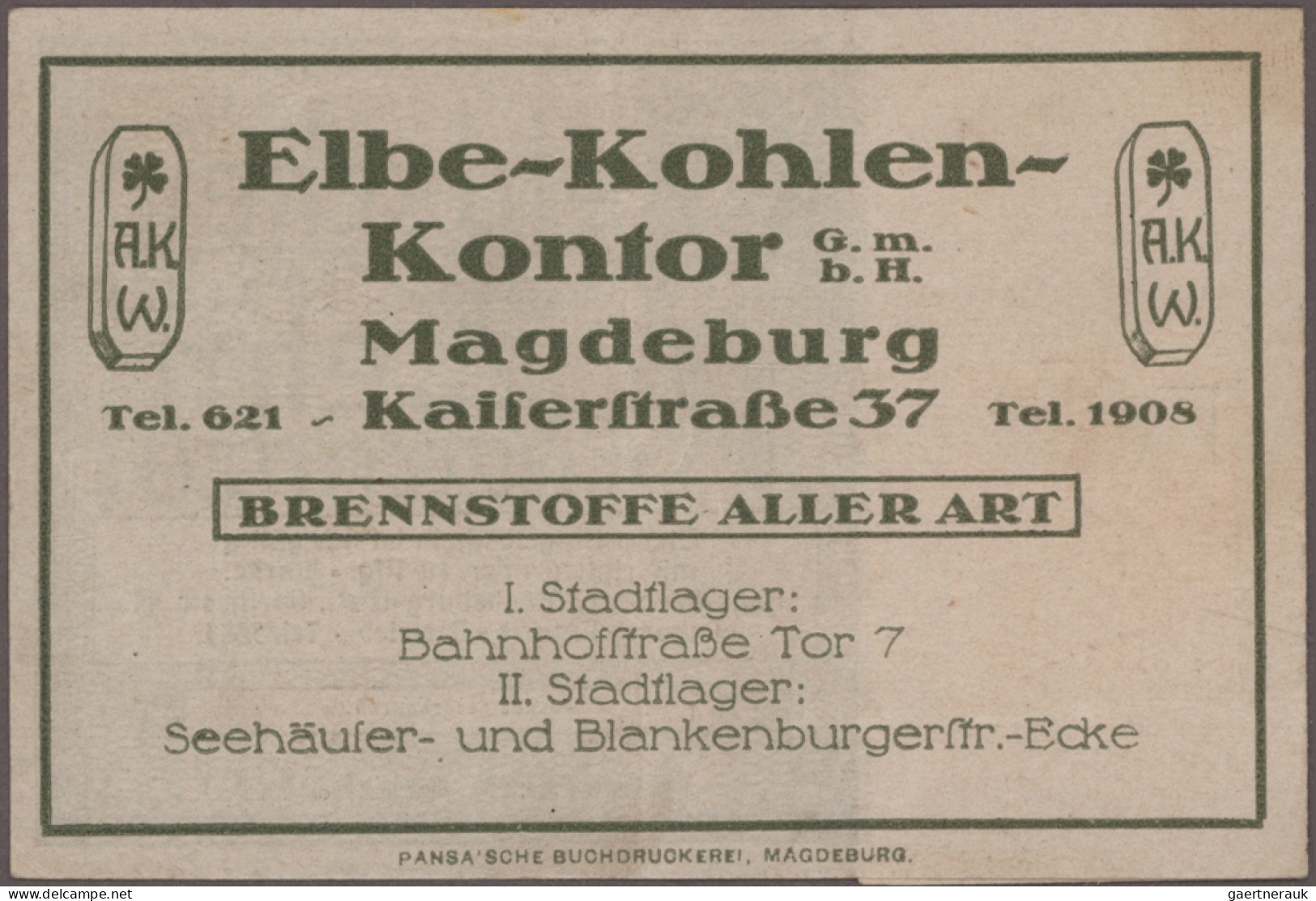 Deutschland - Briefmarkennotgeld: 4 Ausgaben, dabei Köln, Carl Grave (Kjölby Rek