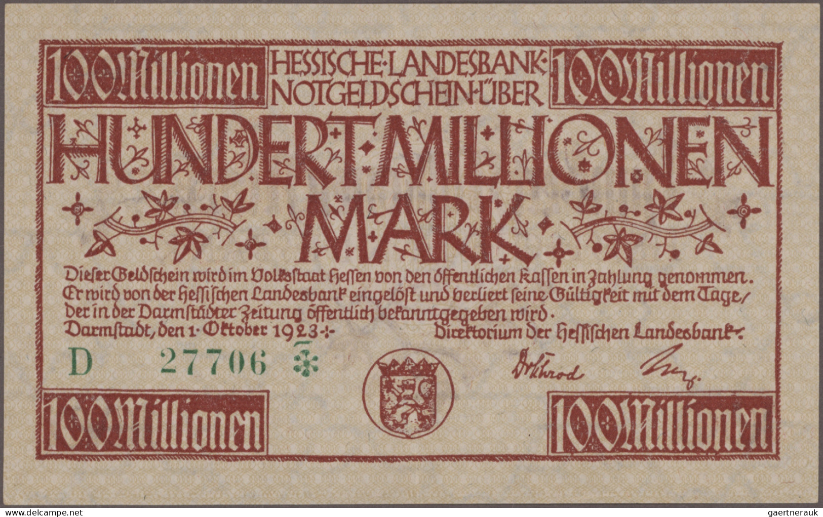 Deutschland - Länderscheine: Großes Konvolut mit 164 Länderbanknoten, Ausgaben 1