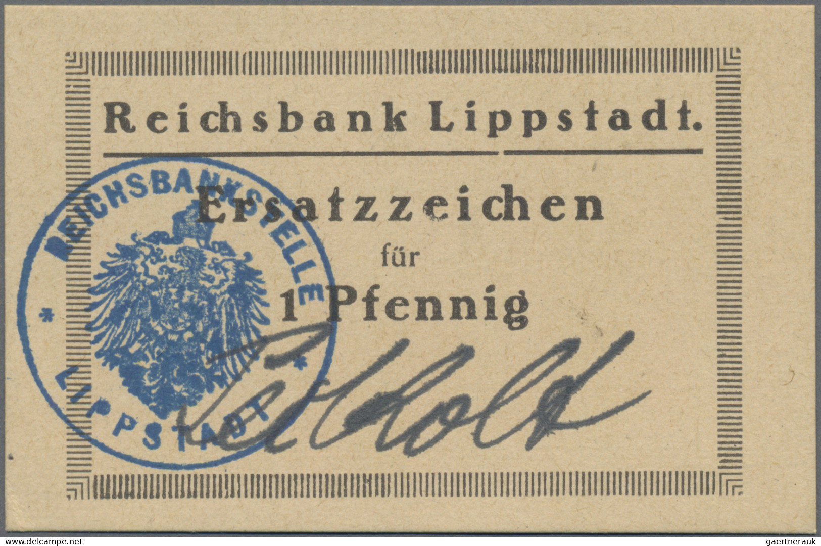 Deutschland - Notgeld - Westfalen: Lippstadt, Reichsbank, 1 Pf., O. D., Erh. I - Sonstige & Ohne Zuordnung