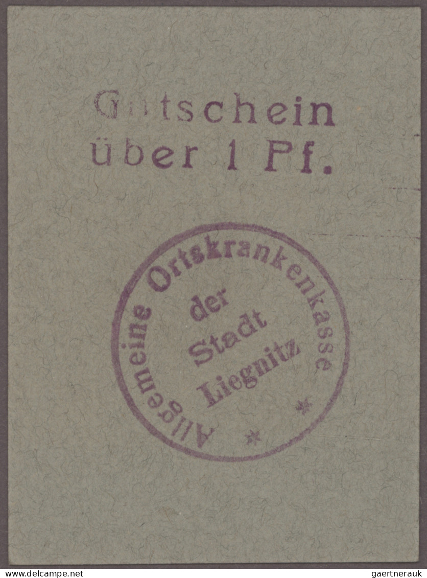 Deutschland - Notgeld - Ehemalige Ostgebiete: Liegnitz, Schlesien, AOK, 2 X 1 Pf - Autres & Non Classés