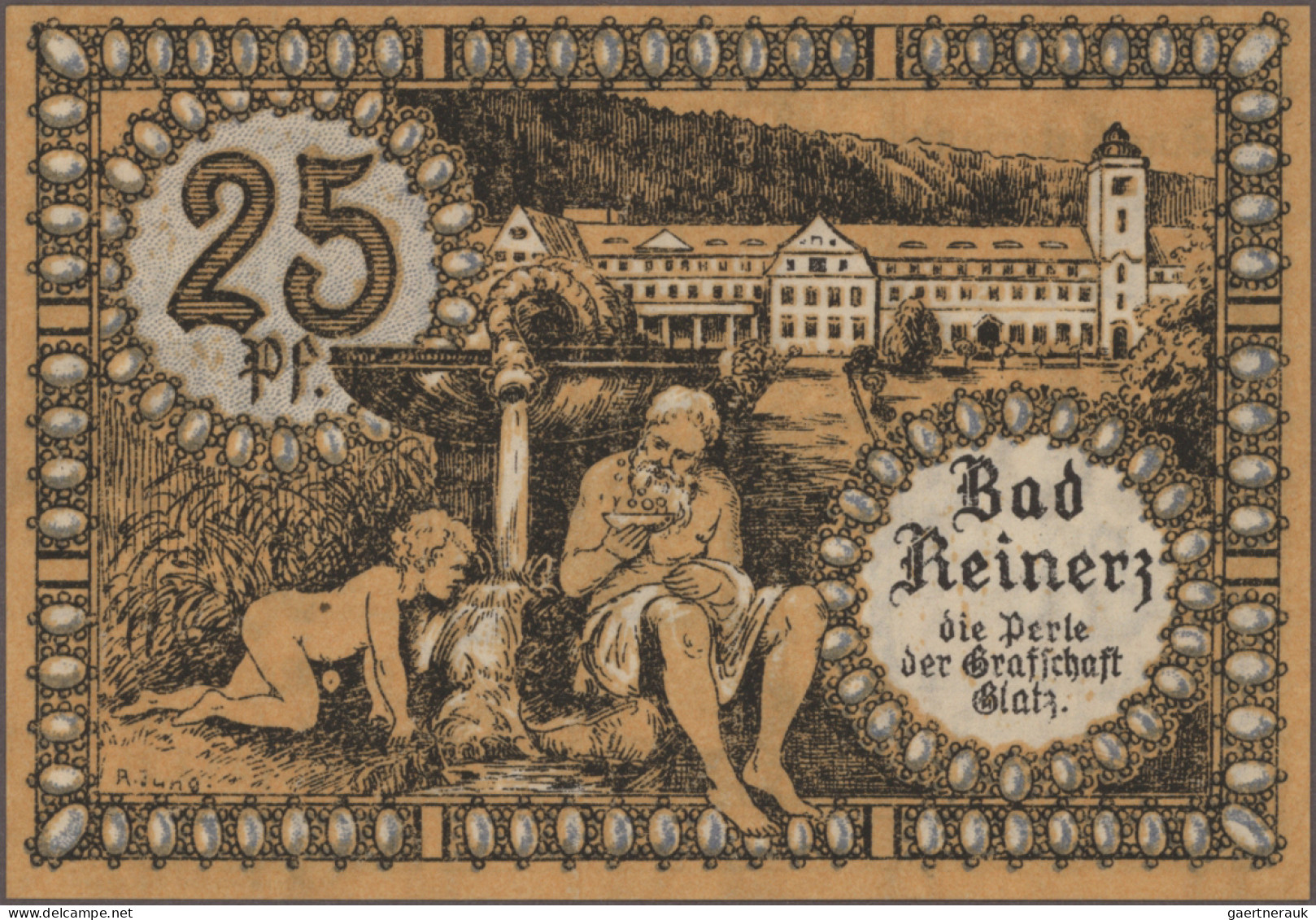 Deutschland - Notgeld - Ehemalige Ostgebiete: Reinerz, Schlesien, Stadt, 6 x 25