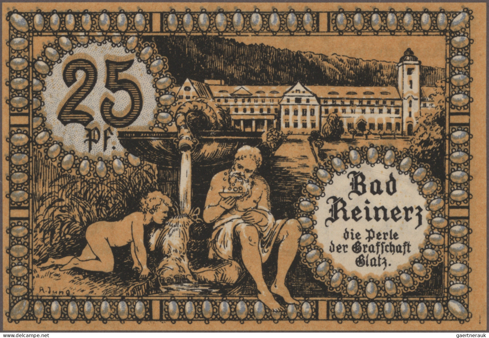 Deutschland - Notgeld - Ehemalige Ostgebiete: Reinerz, Schlesien, Stadt, 6 x 25