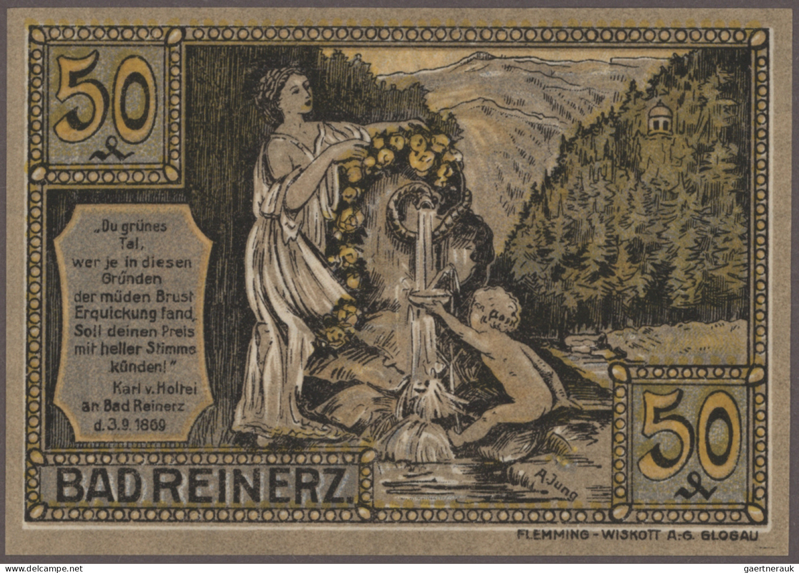 Deutschland - Notgeld - Ehemalige Ostgebiete: Reinerz, Schlesien, Stadt, 6 x 25