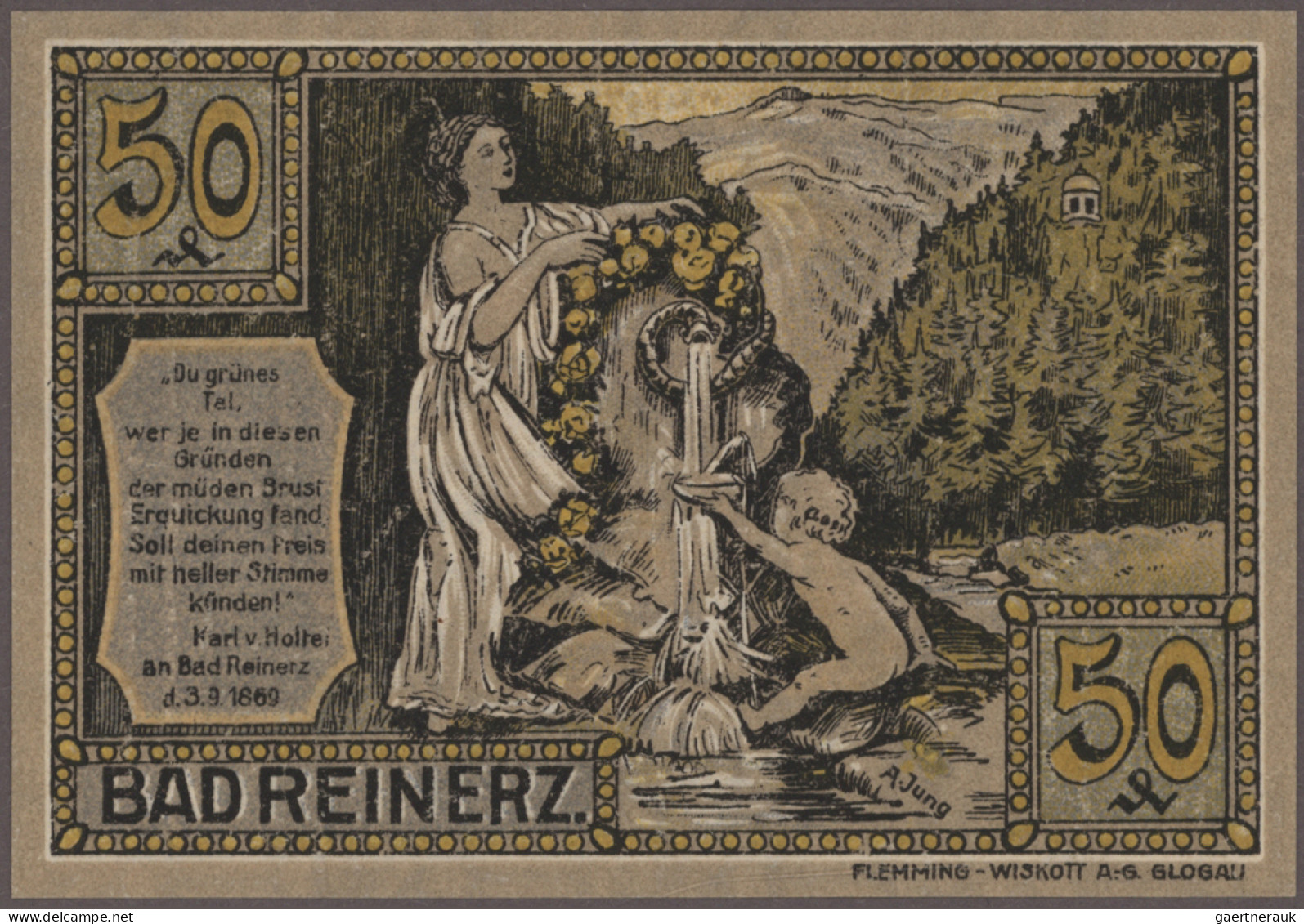 Deutschland - Notgeld - Ehemalige Ostgebiete: Reinerz, Schlesien, Stadt, 6 x 25