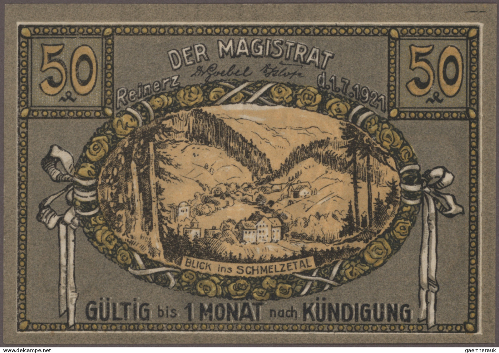 Deutschland - Notgeld - Ehemalige Ostgebiete: Reinerz, Schlesien, Stadt, 6 x 25