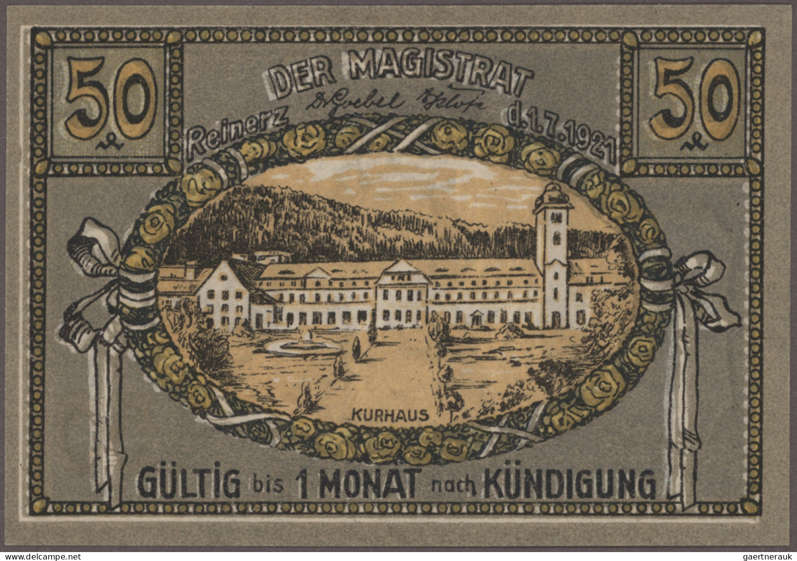 Deutschland - Notgeld - Ehemalige Ostgebiete: Reinerz, Schlesien, Stadt, 6 x 25