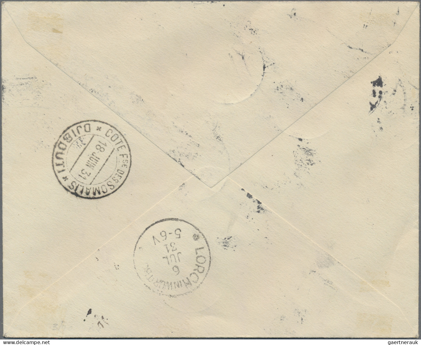 Ethiopia: 1931, Airmails, 1g.-8g., Four Values On Registered Airmail Cover From - Ethiopia