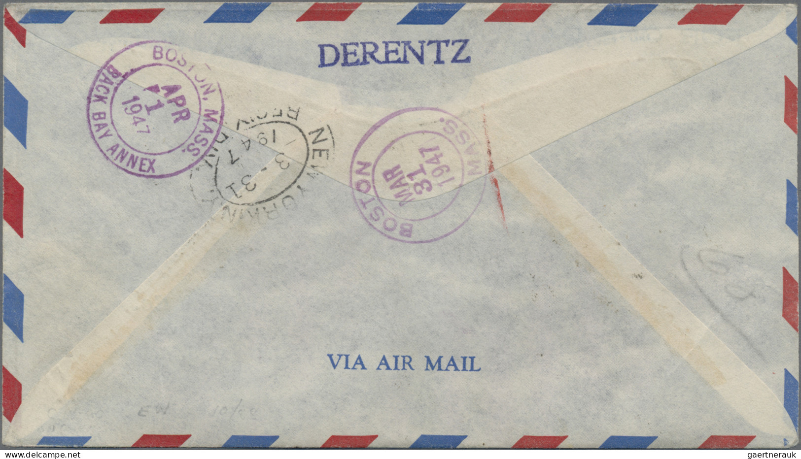 Ethiopia: 1947, Airmail Surcharges, Complete Set On Registered Airmail Cover Fro - Ethiopië