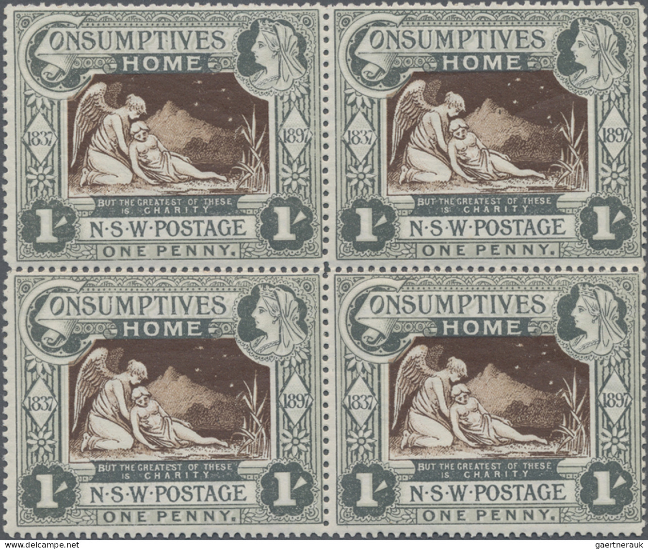 New South Wales: 1897, Diamond Jubilee And Hospital Charity, 1d. (1s.) Green/bro - Briefe U. Dokumente