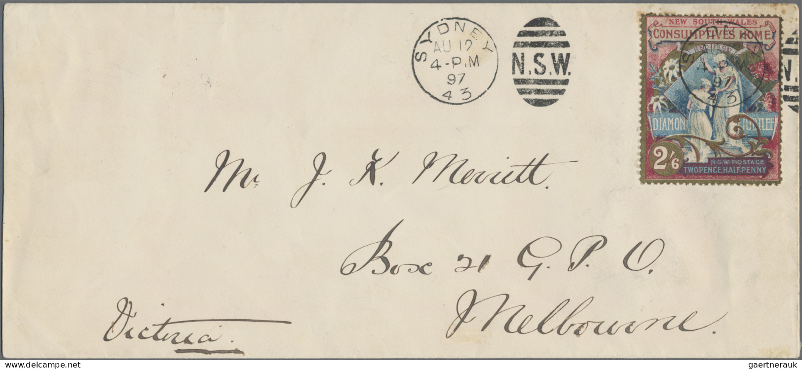 New South Wales: 1897, Diamond Jubilee And Hospital Charity, 2½d. (2s.6d.) Gold/ - Covers & Documents
