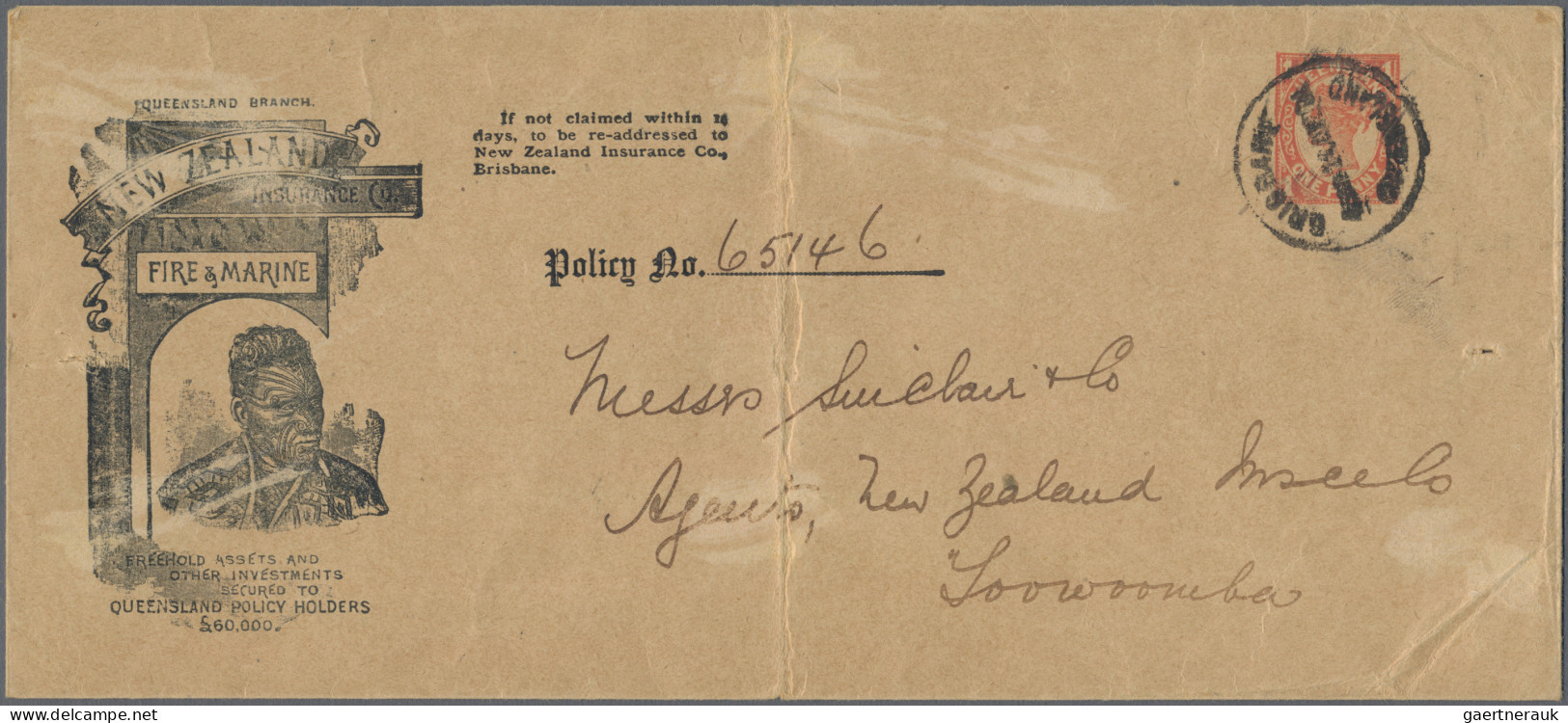 Queensland - Postal Stationery: 1904, 1d Orange QV Printed-to-order Envelope, Ma - Cartas & Documentos