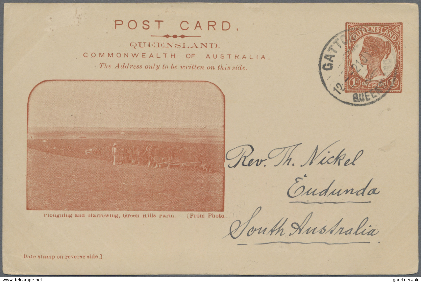 Queensland - Postal Stationery: 1905, 1d Orange Brown On Cream To Buff QV Pictor - Storia Postale