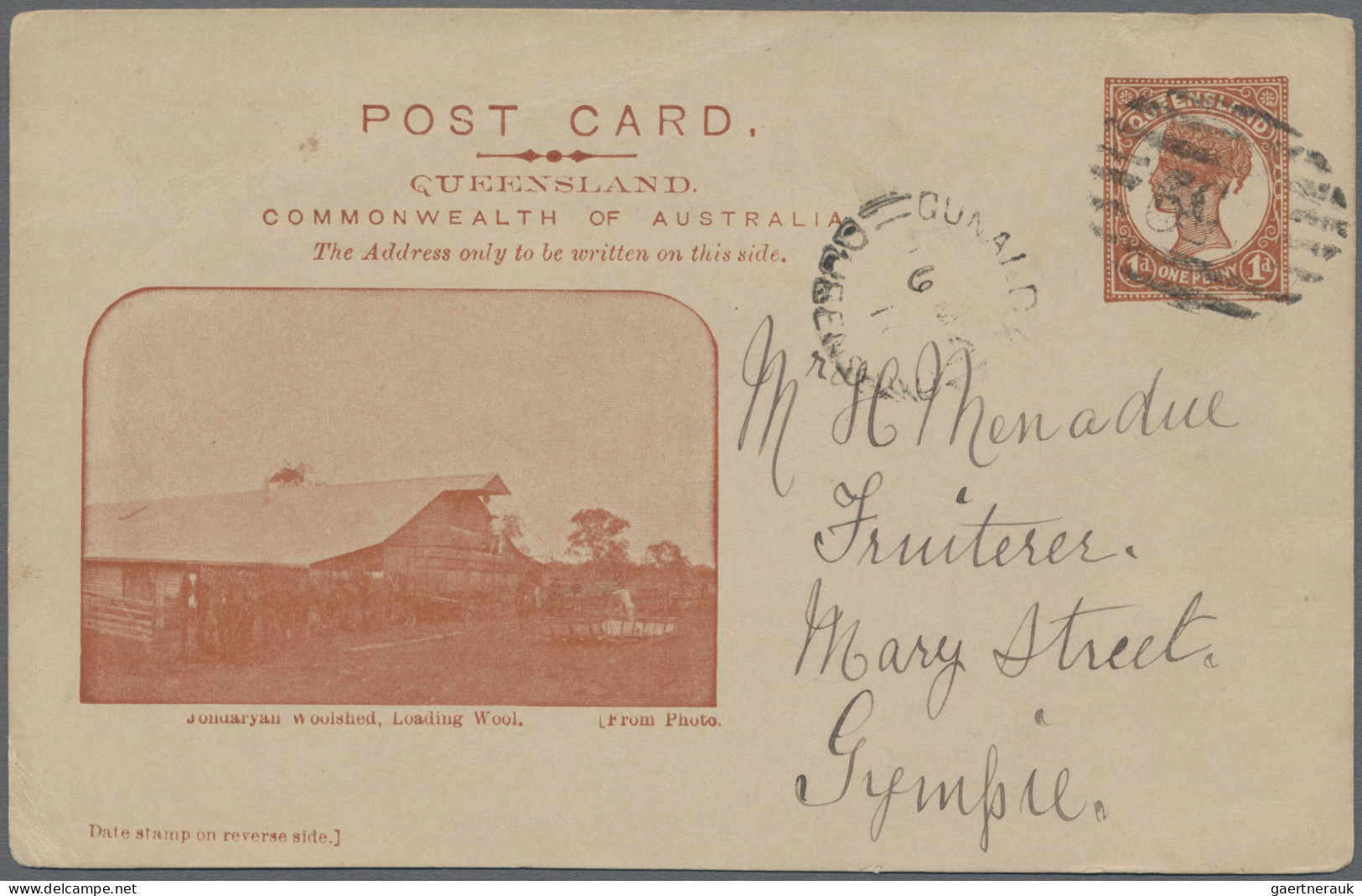 Queensland - Postal Stationery: 1905, 1d Orange Brown On Cream To Buff QV Pictor - Briefe U. Dokumente