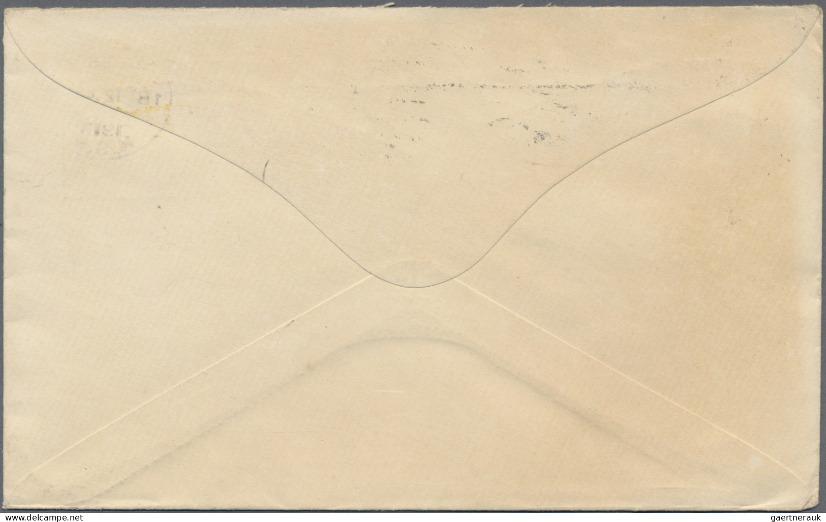 Western Australia: 1913 (18.12.), Stat. Envelope QV 2d. Yellow Surcharged In Blu - Brieven En Documenten