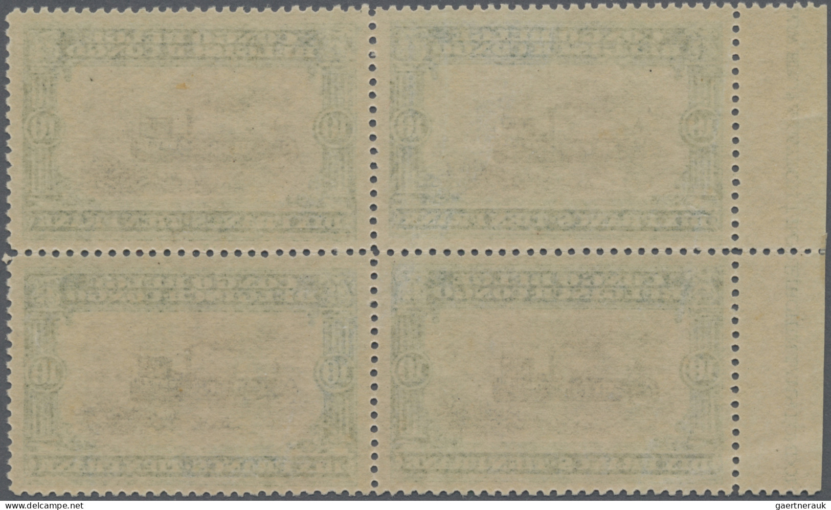 Belgian-Congo: 1910: 10 Fr. Block Of Four With Marginal Data Of The Printing Pla - Unused Stamps