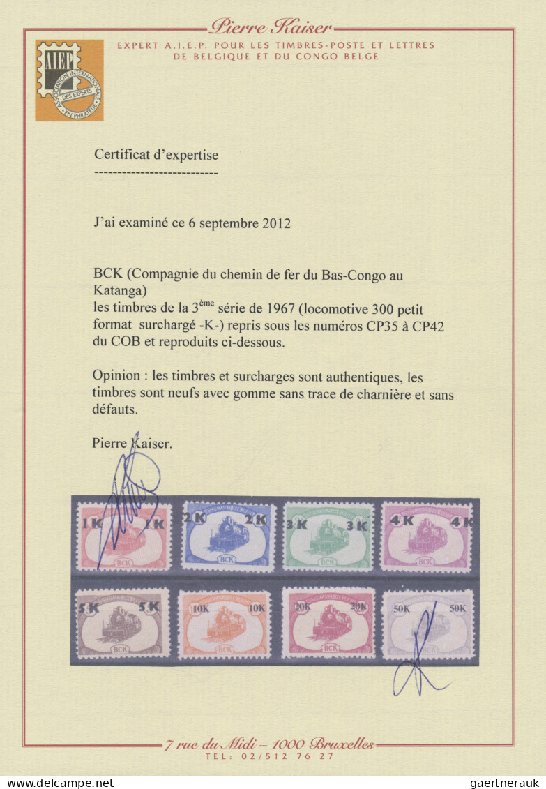 Belgian-Congo: 1967: Railway Parcel Stamps "Compagnie Du Chemin De Fer Du Bas-Co - Autres & Non Classés