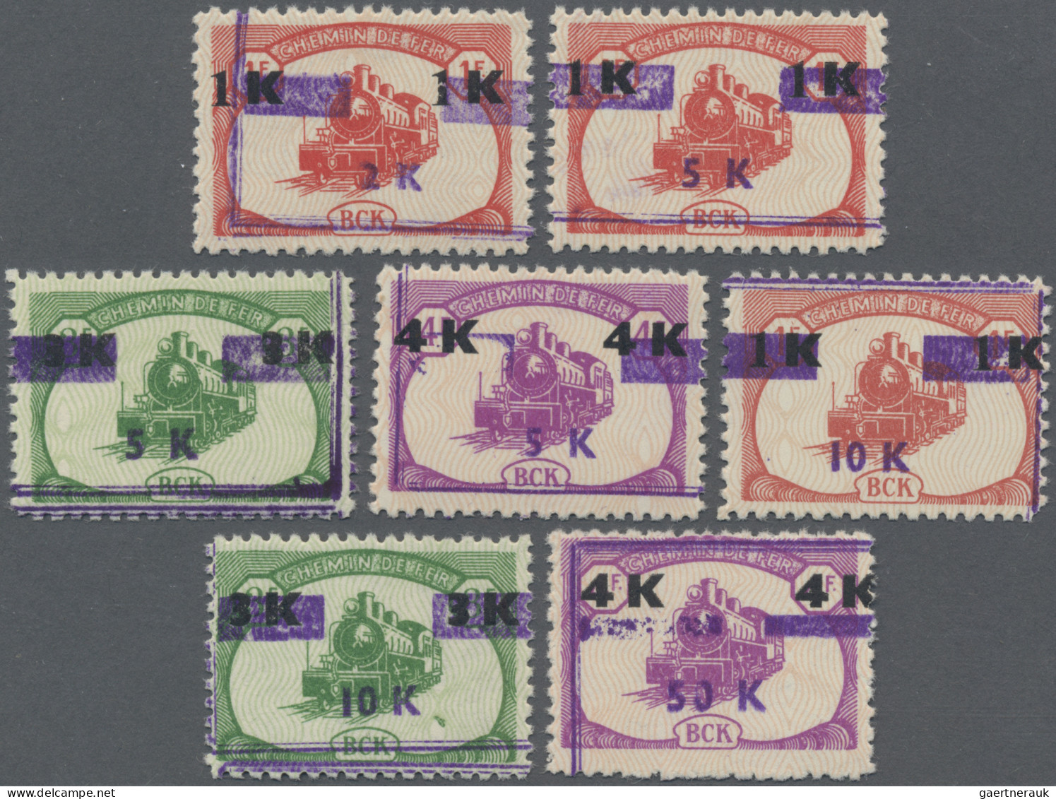 Belgian-Congo: 1970: Railway Parcel Stamps "Compagnie Du Chemin De Fer Du Bas-Co - Altri & Non Classificati