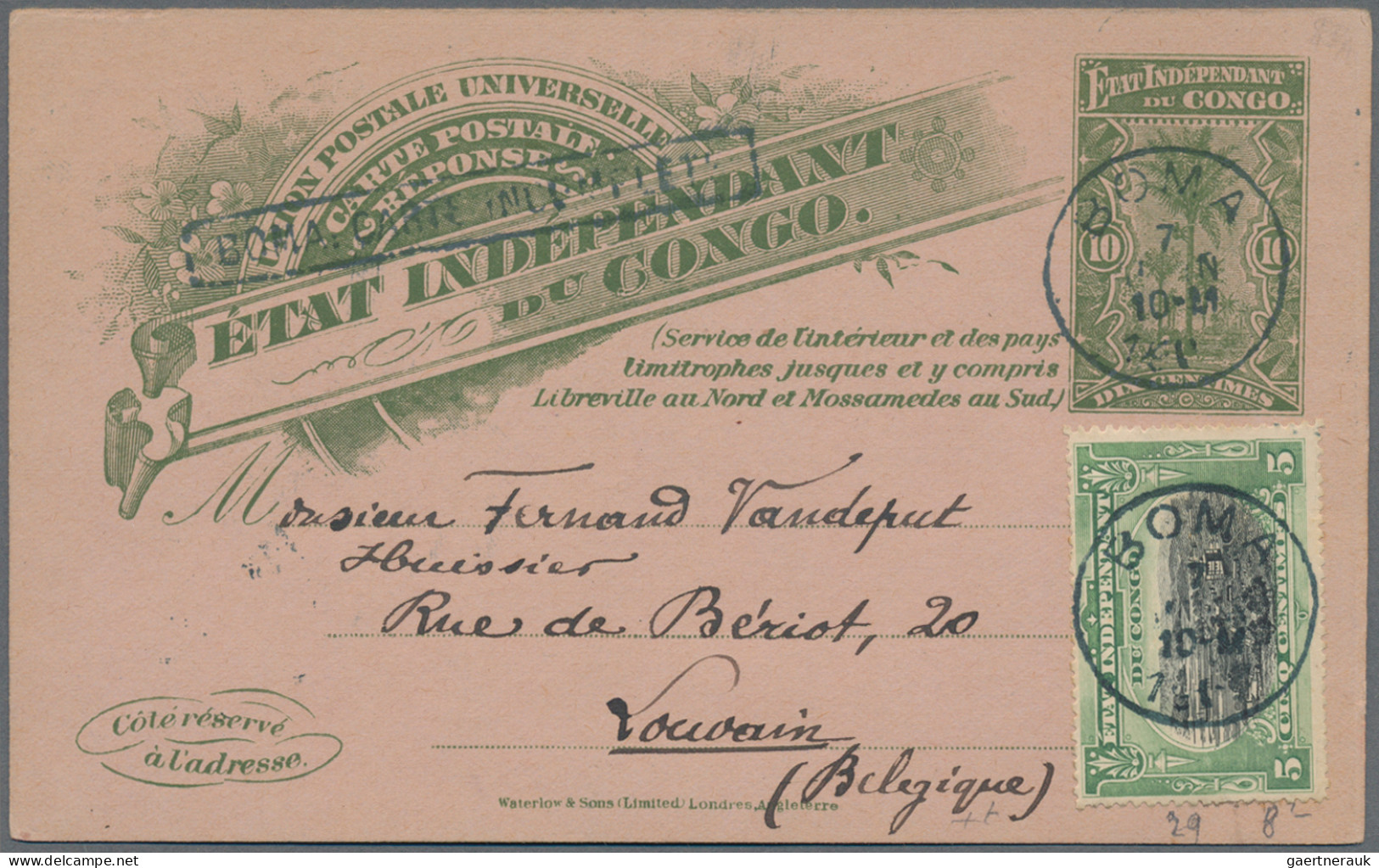 Belgian Congo  - Postal Stationery: 1900/17, Four Stationery Cards All Used To B - Altri & Non Classificati
