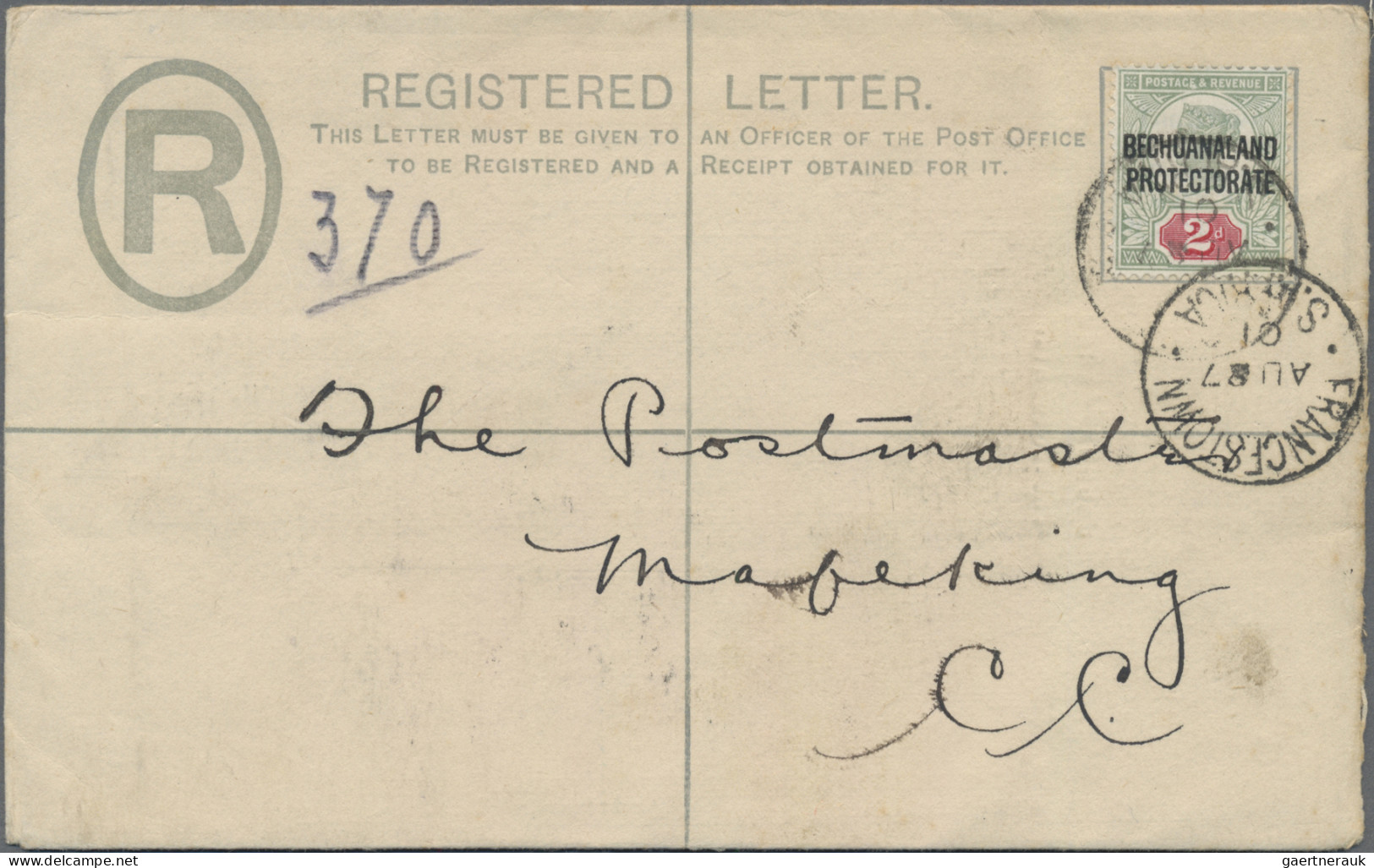 Betschuanaland - Postal Stationery: 1899 Postal Stationery Registered Envelope 4 - Autres - Afrique