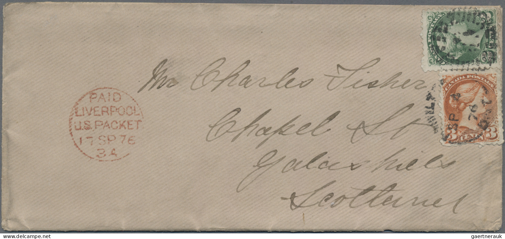 Canada: 1870 5 C. Resp. 2 C.+ 3 C. Each Of 1876 Covers From Hamilton To Galashie - Andere & Zonder Classificatie