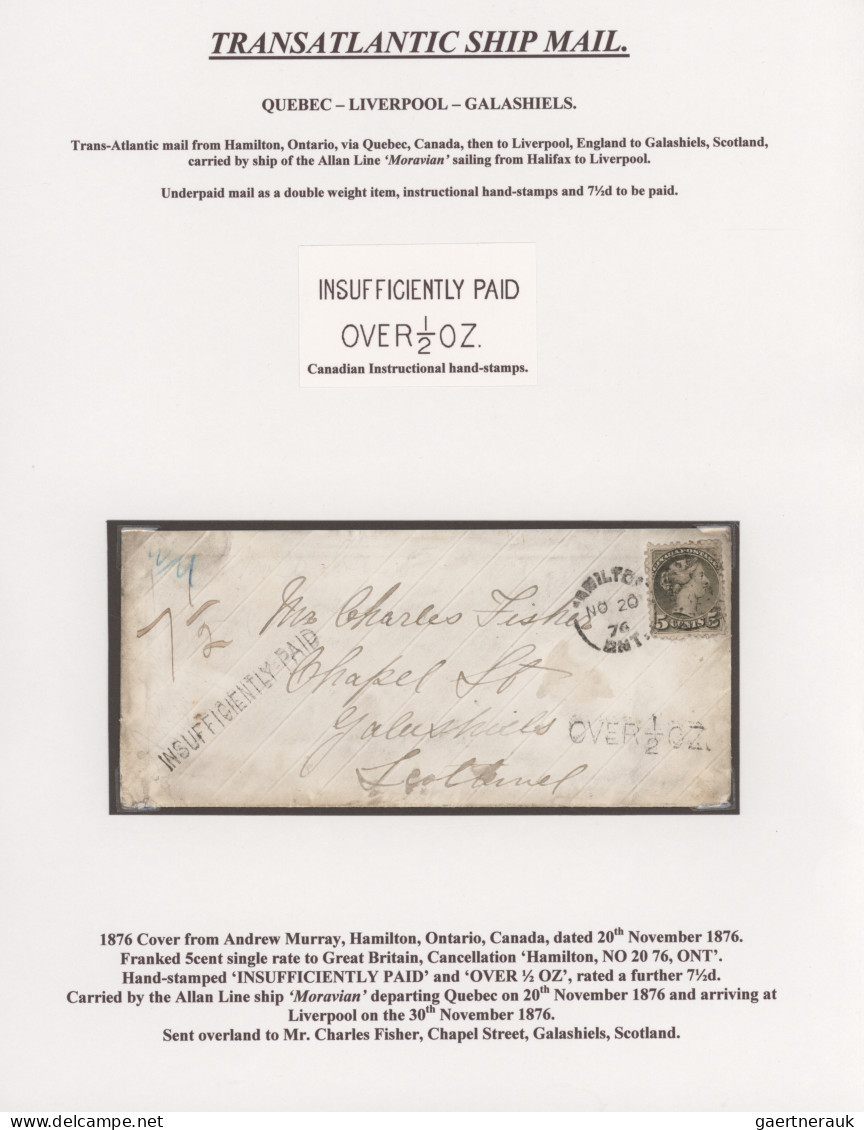 Canada: 1870 5 C. Resp. 2 C.+ 3 C. Each Of 1876 Covers From Hamilton To Galashie - Sonstige & Ohne Zuordnung