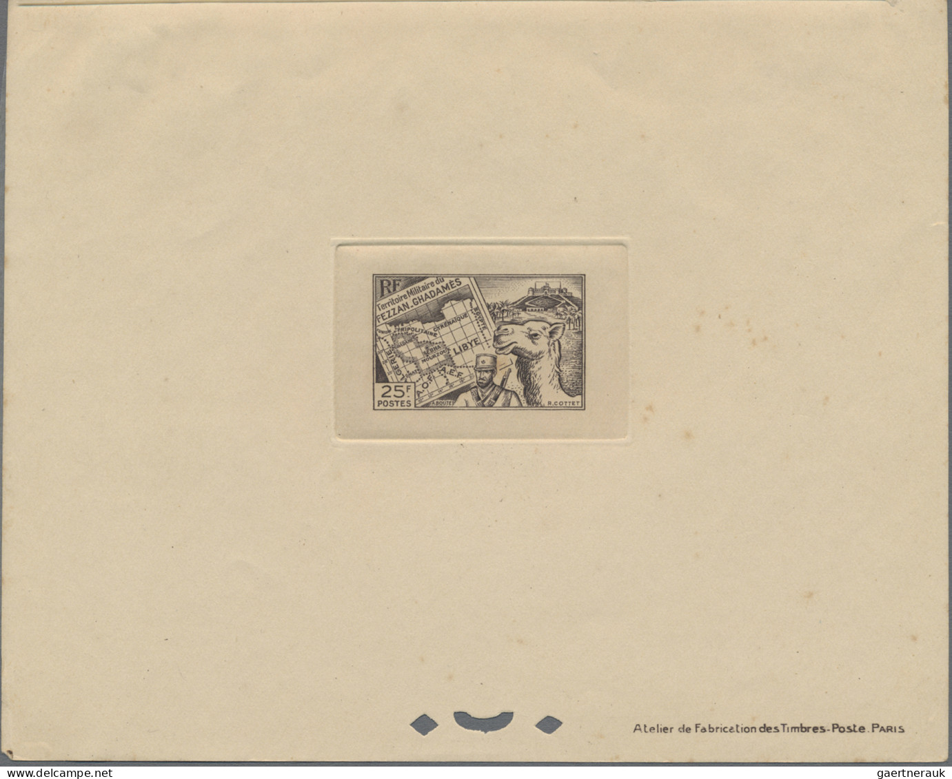 Fezzan: 1946, "FEZZAN-GHADAMES - Territoire Militare", 10 C - 50 F, Complete Set - Briefe U. Dokumente