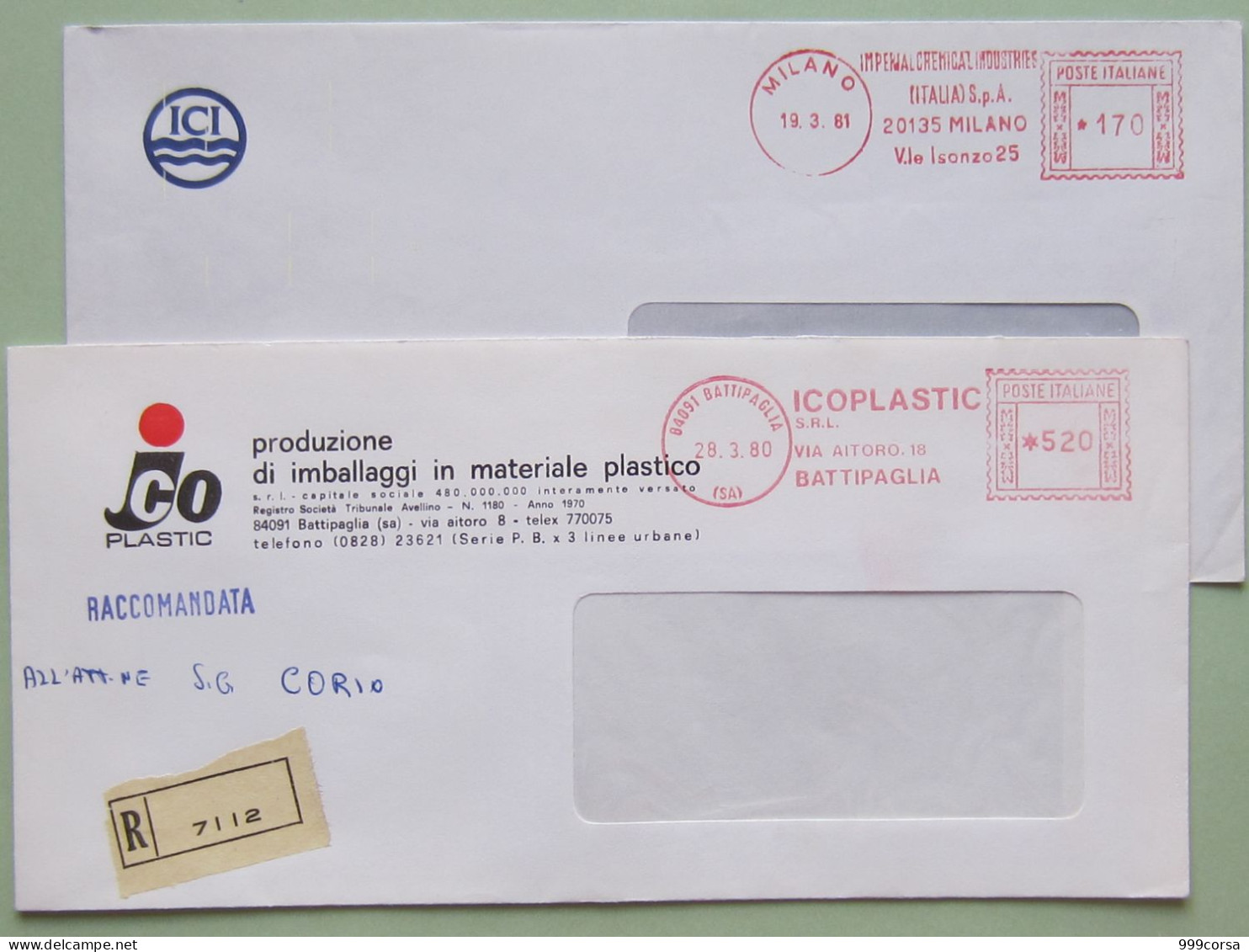 Industria,Chimica,(DZ232526) Italviscosa,Frat.Lamberti,L.M.P.Plastiche,Novaria Prodotti Chimici,ICO Plastic,ema,meter - Machines à Affranchir (EMA)