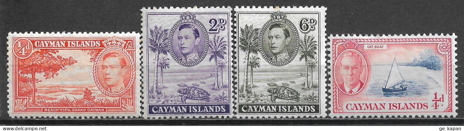 1938-1950 CAYMAN ISLANDS Set Of 4 MLH STAMPS (Michel # 101A,105A,110b,123) - Kaaiman Eilanden