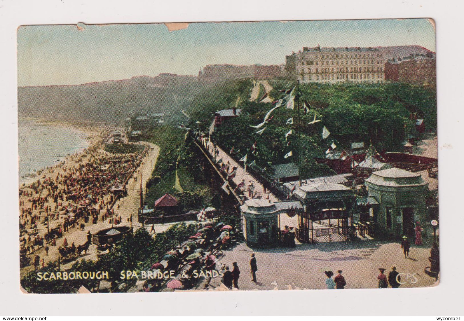 ENGLAND -  Scarborough Spa Bridge And Sands Unused Vintage Postcard - Scarborough