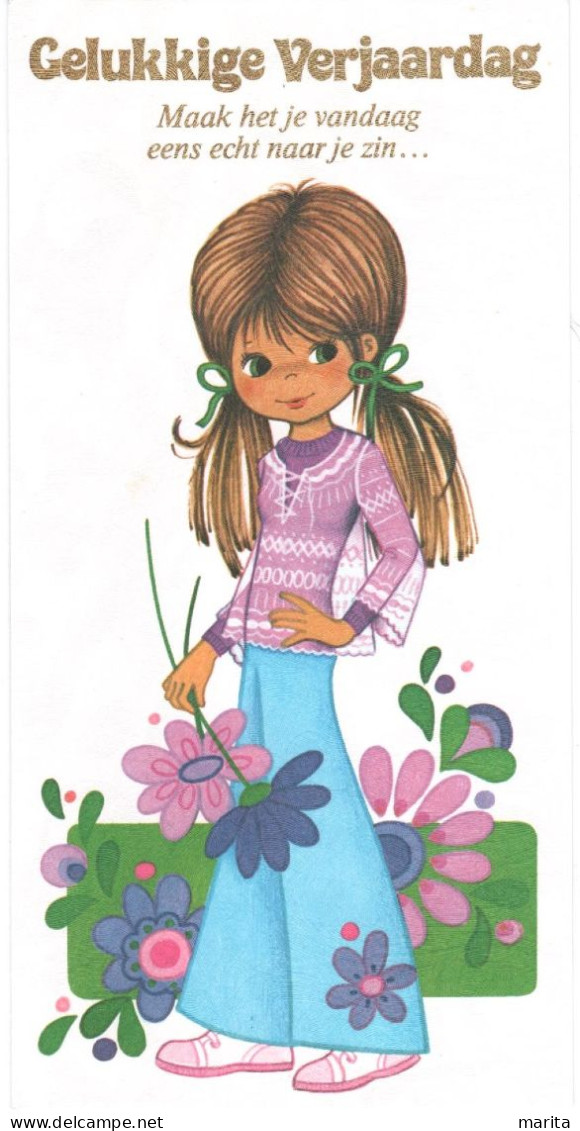 Fillette- Girl  -mâdchen - Meisje Met Bloemen - Contemporánea (desde 1950)