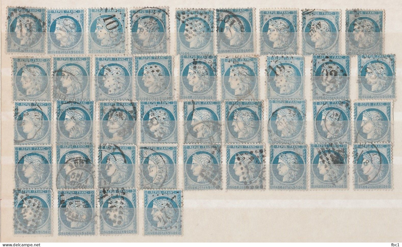 Lot De 40 Timbres Cérès  N°60  25 Centimes Pour étude ( Collection ) - 1871-1875 Ceres