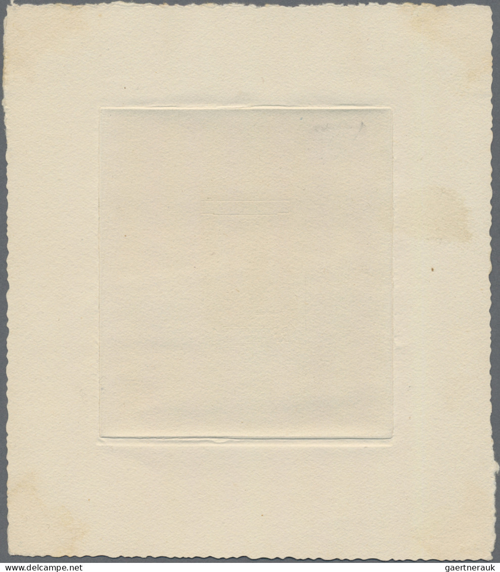 Fezzan: 1949, 1 F, Die Proof In Black, From The First Stage Of The Creating Proc - Covers & Documents