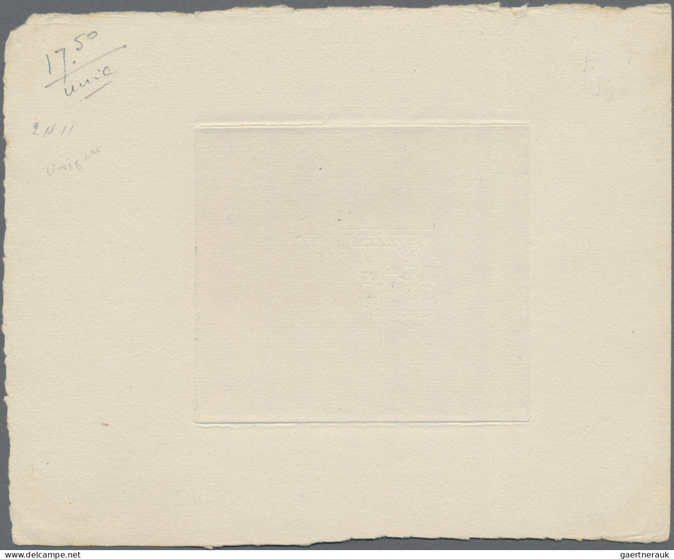 Fezzan: 1949, 50 F, Die Proof In Black/dark Brown - Cartas & Documentos