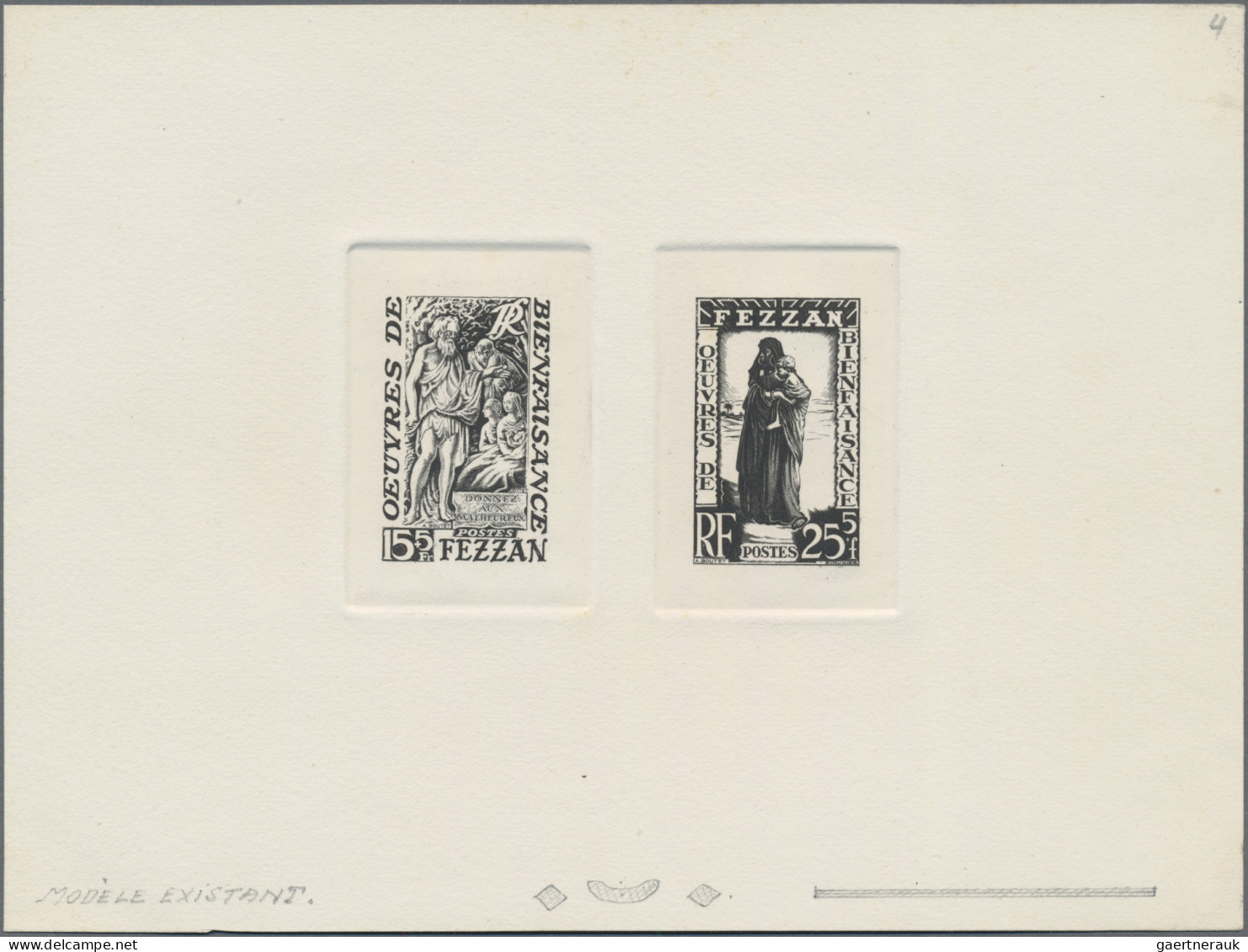Fezzan: 1950, 15 +5 F And 25+5 F, Charity Issue, Complete Set As Collective Die - Storia Postale