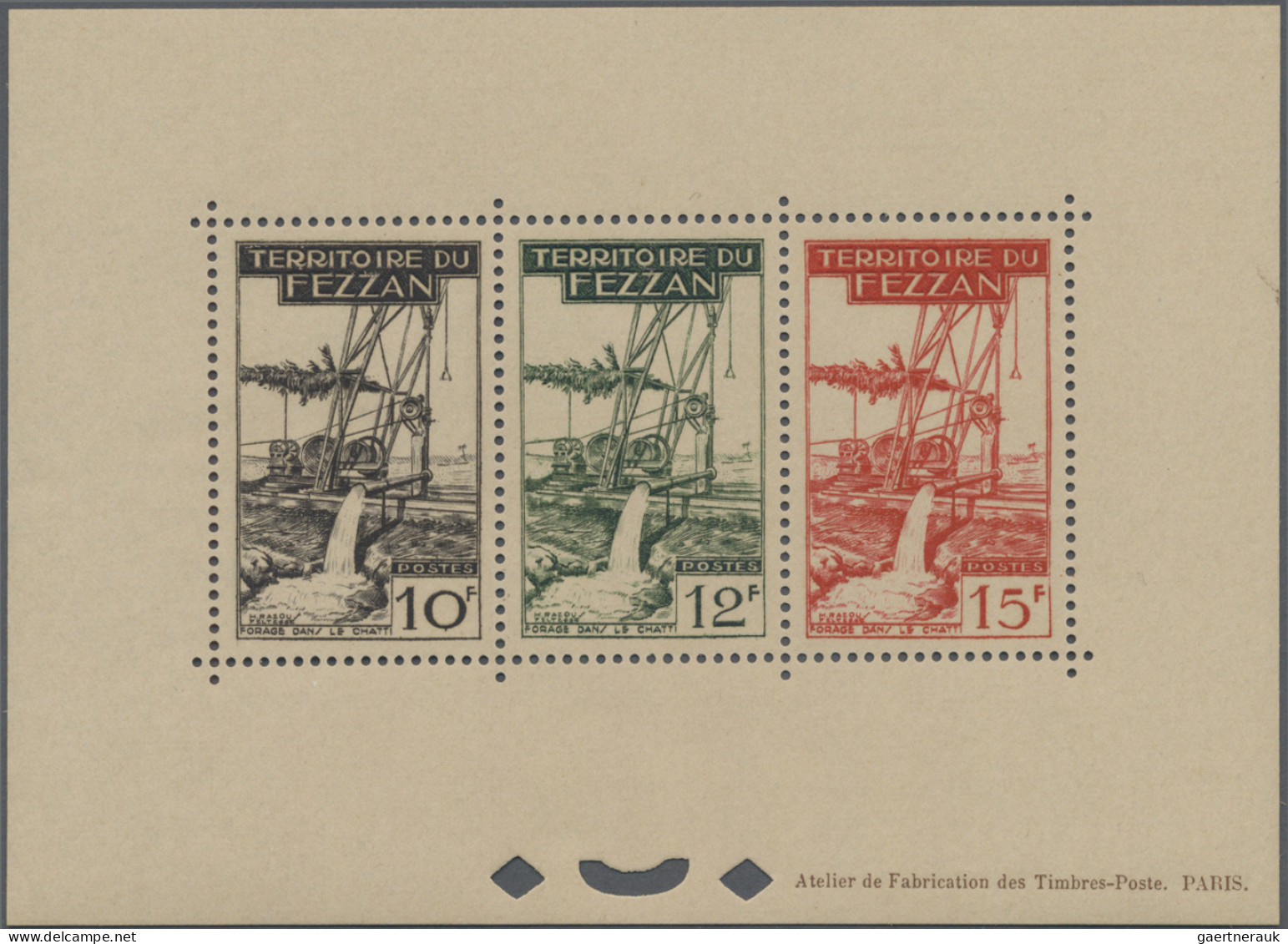 Fezzan: 1951, Definitives, 30 - 50 F And Airmails 100 F + 200 F, Complete Set As - Storia Postale