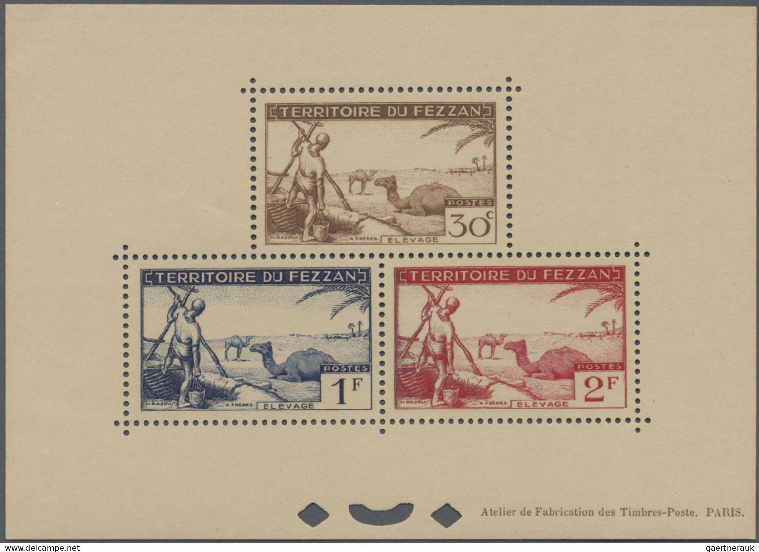 Fezzan: 1951, Definitives, 30 - 50 F And Airmails 100 F + 200 F, Complete Set As - Lettres & Documents