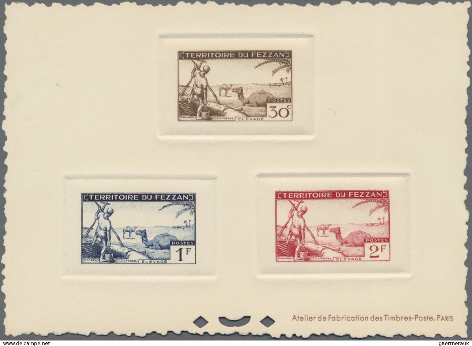 Fezzan: 1951, Definitives, 30 - - 50 F And Airmails 100 F + 200 F, Complete Set - Cartas & Documentos