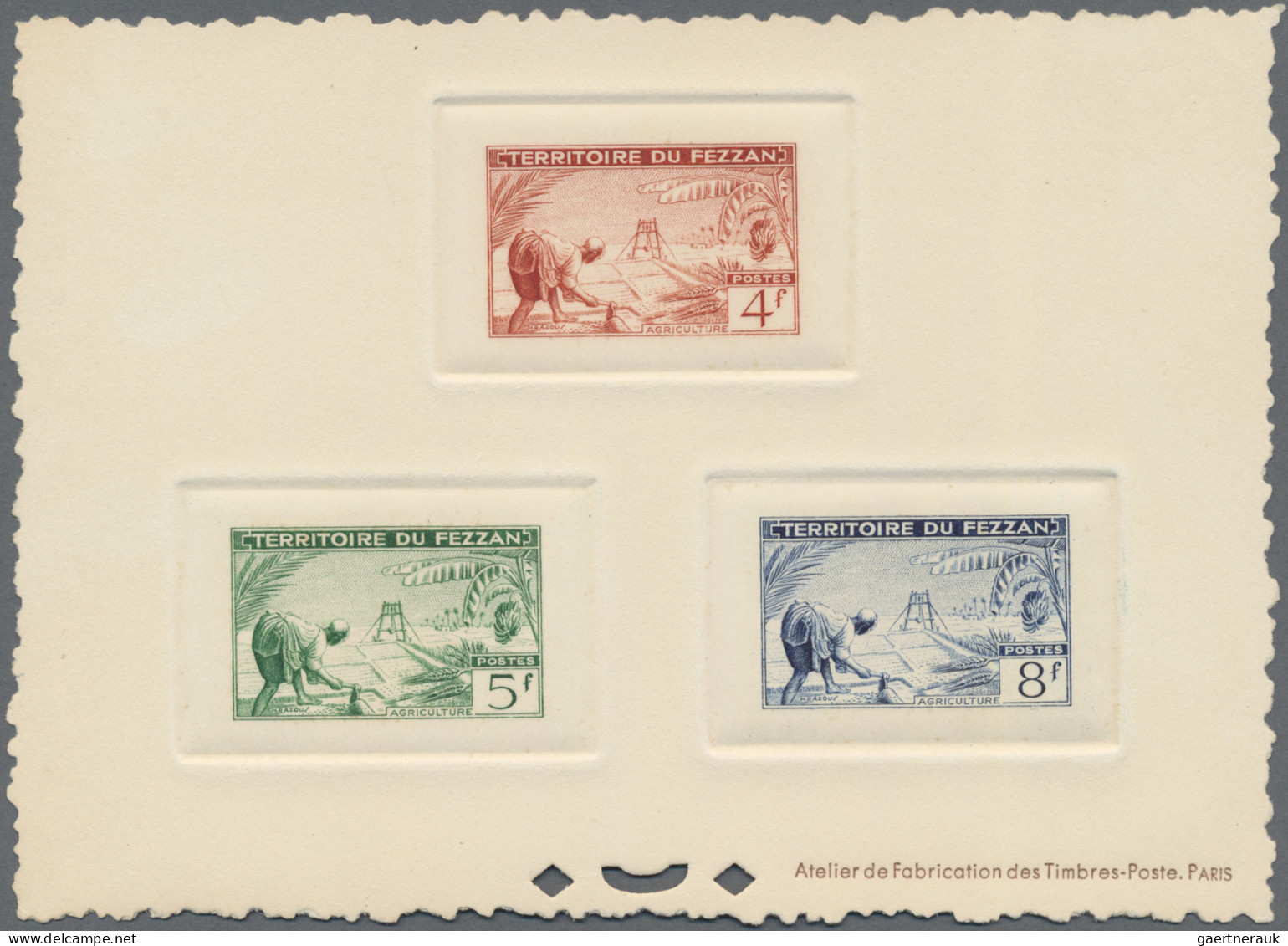 Fezzan: 1951, Definitives, 30 - - 50 F And Airmails 100 F + 200 F, Complete Set - Briefe U. Dokumente