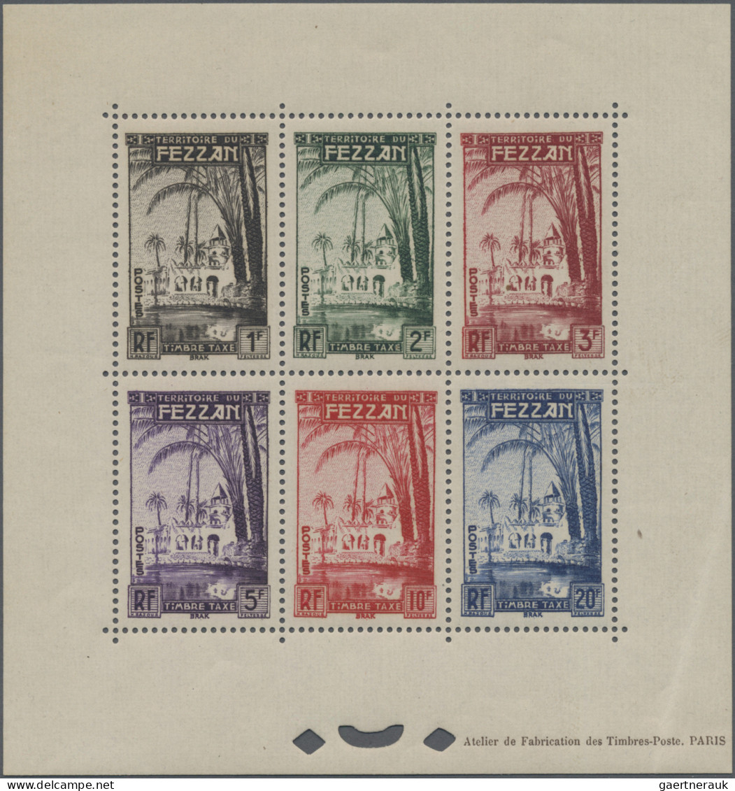 Fezzan - Postage Dues: 1950, 1 F - 20 F, Complete Set As Collective, Perforated - Brieven En Documenten