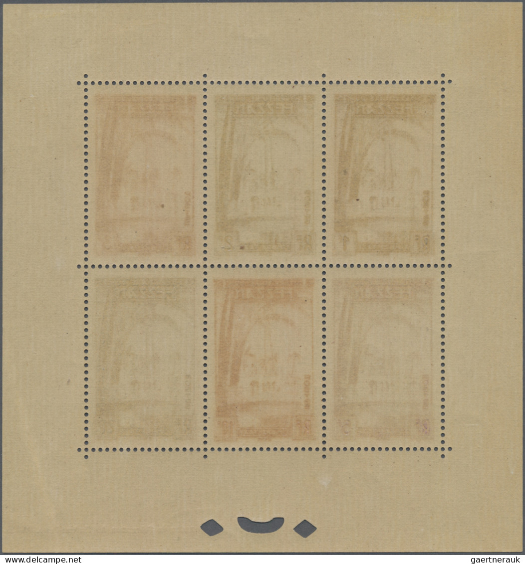 Fezzan - Postage Dues: 1950, 1 F - 20 F, Complete Set As Collective, Perforated - Brieven En Documenten