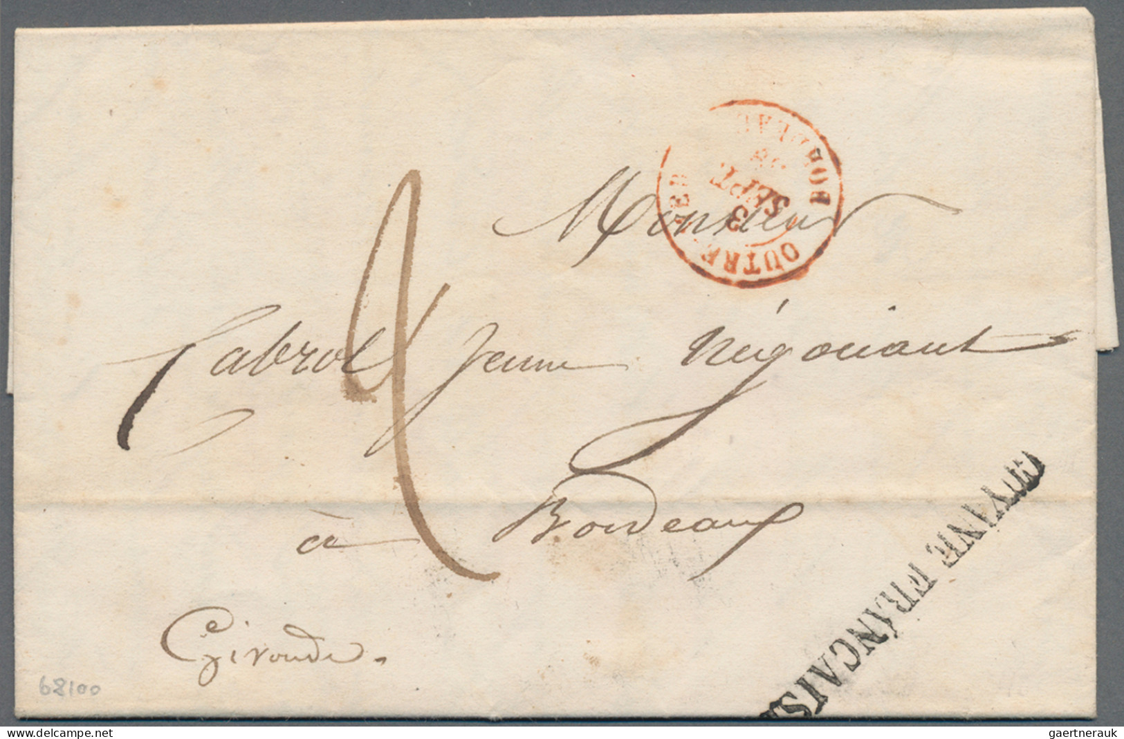 French Guiana: 1839, Entire Folded Letter With Single-line "Guyane Francaise" Wi - Brieven En Documenten