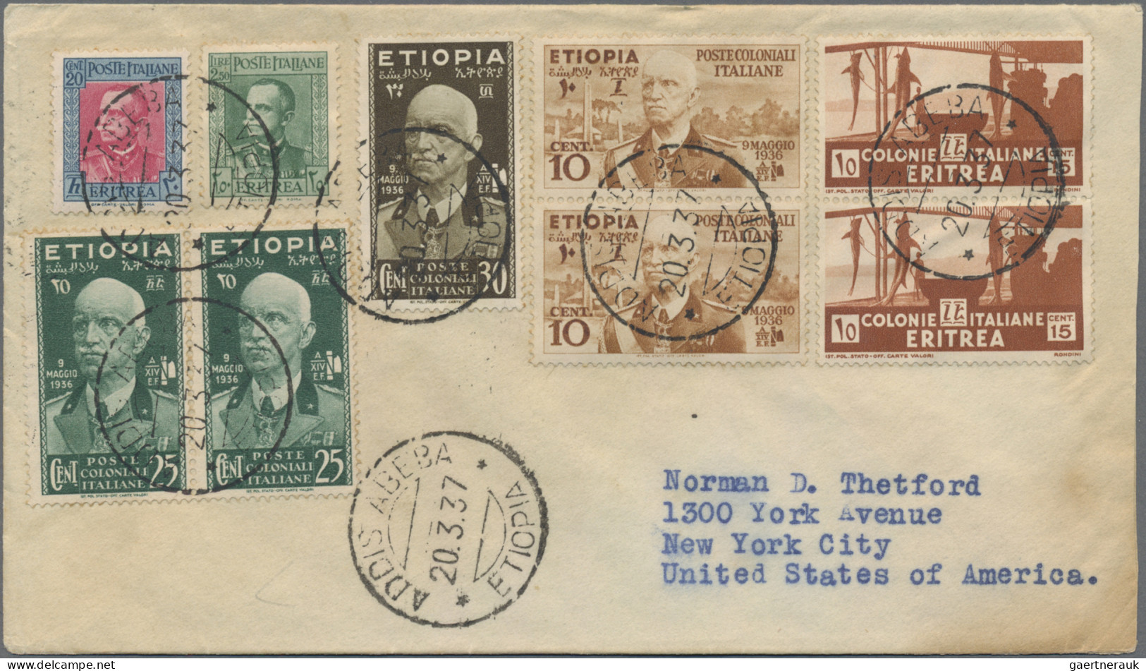 Italian Ethiopa: 1936, Definitives "Vittorio Emanuele", 10c. Bistre Vertical Pai - Ethiopia